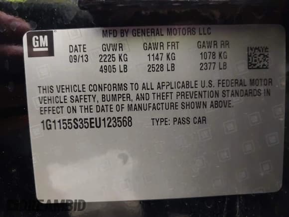 ✅ 2014 Chevrolet Impala LTZ • VIN: 1G1155S35EU123568 • Lot: 42808616. Wystawiony na IAAI z przebiegiem 65 134 mil. Bezpłatny archiwum sprzedaży aukcyjnych z USA i szczegółowy raport historii pojazdu na DreamBid. Zdjęcie 9.