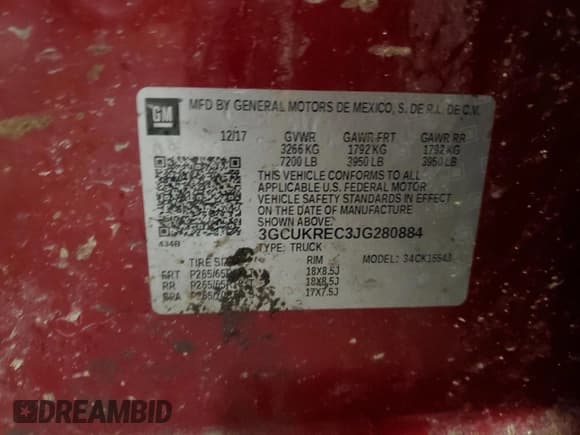 ✅ 2018 Chevrolet Silverado 1500 LT • VIN: 3GCUKREC3JG280884 • Лот: 68926045. Опубликован ранее на Copart с пробегом 142 888 миль. Бесплатный доступ к архиву аукционных продаж из США и подробный отчёт об истории автомобиля на DreamBid. Изображение 12.