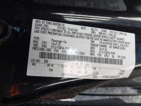 ✅ 2015 Ford Focus SE • VIN: 1FADP3F29FL330191 • Lot: 41678002. Listed on IAAI with 177,395 mi. Free auction sales archive from the USA and detailed vehicle history report at DreamBid. Image 9.