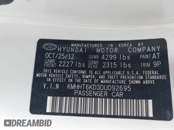 ✅ 2013 Hyundai Genesis Coupe 2.0T • VIN: KMHHT6KD3DU092695 • Lot: 43050592. Wystawiony na IAAI z przebiegiem 101 572 mil. Bezpłatny archiwum sprzedaży aukcyjnych z USA i szczegółowy raport historii pojazdu na DreamBid. Zdjęcie 9.