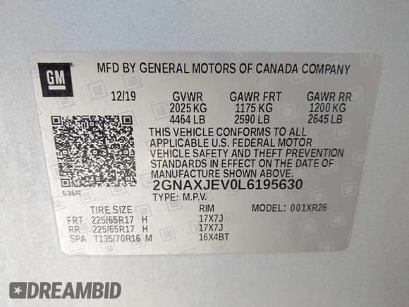 ✅ 2020 Chevrolet Equinox LT • VIN: 2GNAXJEV0L6195630 • Лот: 43458125. Опубликован ранее на IAAI с пробегом 191 635 миль. Бесплатный доступ к архиву аукционных продаж из США и подробный отчёт об истории автомобиля на DreamBid. Изображение 9.