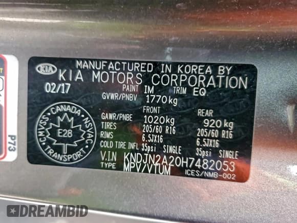 ✅ 2017 Kia Soul • VIN: KNDJN2A20H7482053 • Лот: 94283505. Опубликован ранее на Copart с пробегом 53 276 миль. Бесплатный доступ к архиву аукционных продаж из США и подробный отчёт об истории автомобиля на DreamBid. Изображение 12.