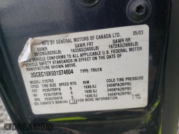 ✅ 2003 Chevrolet Silverado 1500 LS • VIN: 2GCEC19X931374604 • Лот: 73707634. Опубликован ранее на Copart с пробегом 159 110 миль. Бесплатный доступ к архиву аукционных продаж из США и подробный отчёт об истории автомобиля на DreamBid. Изображение 15.