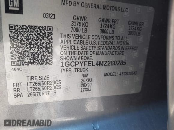 ✅ 2021 Chevrolet Silverado 1500 LT Trail Boss • VIN: 1GCPYFEL4MZ260285 • Lot: 43559454. Wystawiony na IAAI z przebiegiem 89 699 mil. Bezpłatny archiwum sprzedaży aukcyjnych z USA i szczegółowy raport historii pojazdu na DreamBid. Zdjęcie 9.