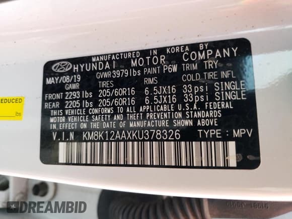 ✅ 2019 Hyundai Kona SE • VIN: KM8K12AAXKU378326 • Лот: 66690303. Опубликован ранее на Copart с пробегом 23 606 миль. Бесплатный доступ к архиву аукционных продаж из США и подробный отчёт об истории автомобиля на DreamBid. Изображение 12.