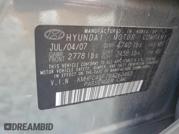 ✅ 2008 Hyundai Azera Limited • VIN: KMHFC46F78A263463 • Lot: 81938155. Listed on Copart with 94,944 mi. Free auction sales archive from the USA and detailed vehicle history report at DreamBid. Image 12.