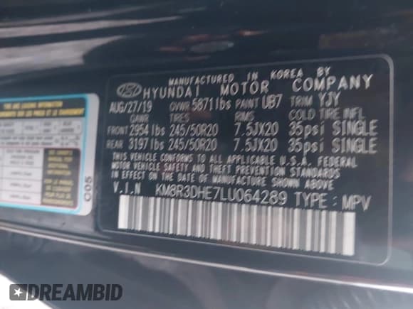 ✅ 2020 Hyundai Palisade SEL • VIN: KM8R3DHE7LU064289 • Lot: 43782386. Wystawiony na IAAI z przebiegiem 73 566 mil. Bezpłatny archiwum sprzedaży aukcyjnych z USA i szczegółowy raport historii pojazdu na DreamBid. Zdjęcie 9.