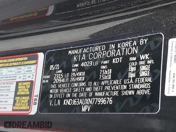 ✅ 2022 Kia Soul GT-Line • VIN: KNDJ63AUXN7799676 • Lot: 42582450. Listed on IAAI with 84,610 mi. Free auction sales archive from the USA and detailed vehicle history report at DreamBid. Image 9.