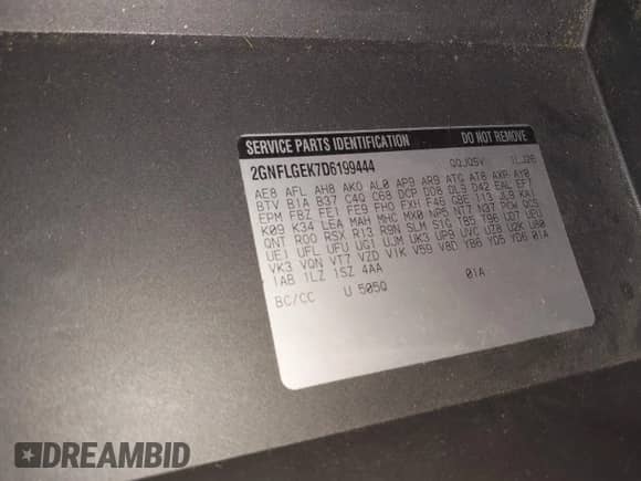 2013 Chevrolet Equinox LTZ с VIN 2GNFLGEK7D6199444, выставлен на аукционе IAAI как лот 43392707 с пробегом Не указан миль и . История ставок и продаж доступна на DreamBid. Изображение 9.