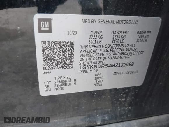 ✅ 2021 Cadillac XT5 AWD Premium Luxury • VIN: 1GYKNDRS4MZ132969 • Лот: 42158525. Опубликован ранее на IAAI с пробегом 37 526 миль. Бесплатный доступ к архиву аукционных продаж из США и подробный отчёт об истории автомобиля на DreamBid. Изображение 9.