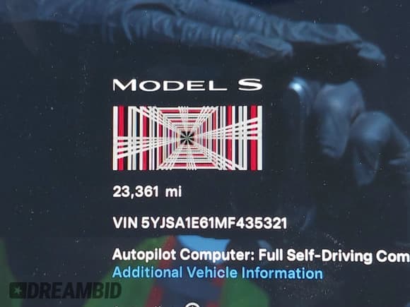 ✅ 2021 Tesla Model S Plaid • VIN: 5YJSA1E61MF435321 • Lot: 41832006. Listed on IAAI with 23,361 mi. Free auction sales archive from the USA and detailed vehicle history report at DreamBid. Image 15.