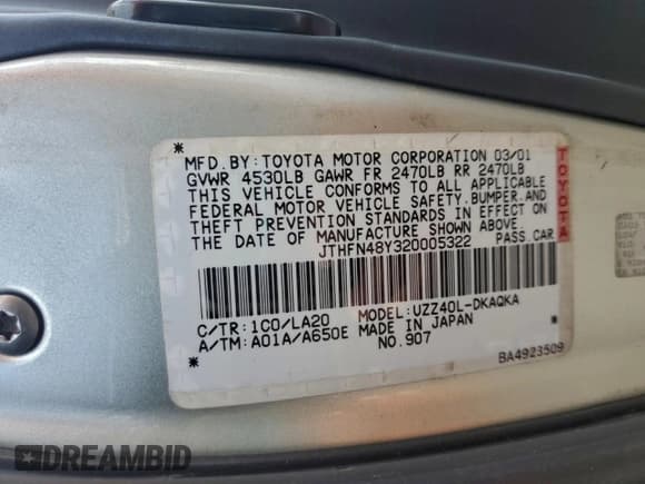 ✅ 2002 Lexus SC 430 • VIN: JTHFN48Y320005322 • Lot: 95488375. Wystawiony na Copart z przebiegiem 287 094 mil. Bezpłatny archiwum sprzedaży aukcyjnych z USA i szczegółowy raport historii pojazdu na DreamBid. Zdjęcie 12.