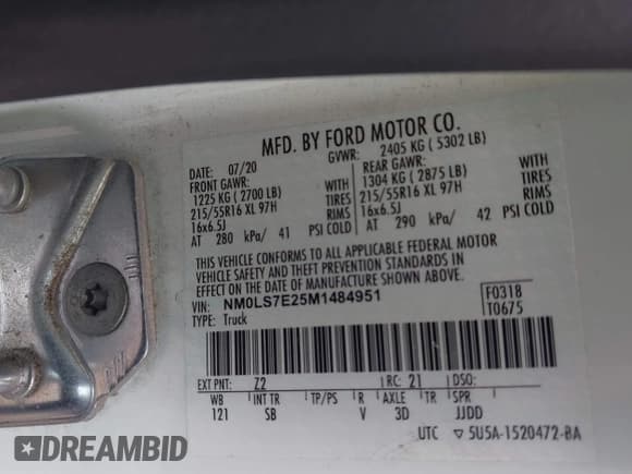 ✅ 2021 Ford Transit Connect XL • VIN: NM0LS7E25M1484951 • Lot: 42814105. Listed on IAAI with 88,988 mi. Free auction sales archive from the USA and detailed vehicle history report at DreamBid. Image 9.