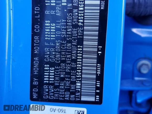 ✅ 2024 Honda Civic Type R • VIN: JHMFL5G43RX000262 • Lot: 82004535. Wystawiony na Copart z przebiegiem Nie podano. Bezpłatny archiwum sprzedaży aukcyjnych z USA i szczegółowy raport historii pojazdu na DreamBid. Zdjęcie 12.