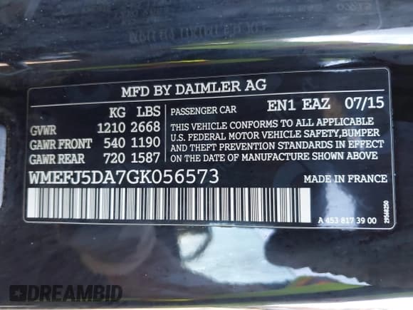 ✅ 2016 Smart fortwo Prime • VIN: WMEFJ5DA7GK056573 • Lot: 43483333. Listed on IAAI with 122,945 mi. Free auction sales archive from the USA and detailed vehicle history report at DreamBid. Image 9.