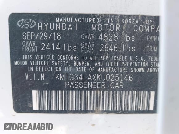 ✅ 2019 Genesis G70 Advanced • VIN: KMTG34LAXKU025146 • Лот: 42045294. Опубликован ранее на IAAI с пробегом 49 074 миль. Бесплатный доступ к архиву аукционных продаж из США и подробный отчёт об истории автомобиля на DreamBid. Изображение 9.