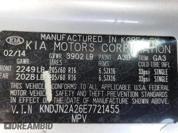 ✅ 2014 Kia Soul • VIN: KNDJN2A26E7721455 • Lot: 61096785. Listed on Copart with 154,538 mi. Free auction sales archive from the USA and detailed vehicle history report at DreamBid. Image 13.