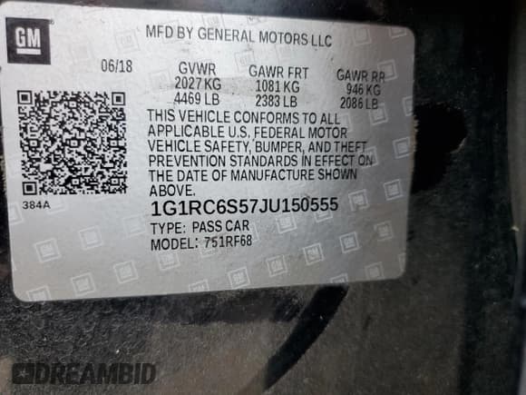 ✅ 2018 Chevrolet Volt LT • VIN: 1G1RC6S57JU150555 • Lot: 68141003. Wystawiony na Copart z przebiegiem 81 560 mil. Bezpłatny archiwum sprzedaży aukcyjnych z USA i szczegółowy raport historii pojazdu na DreamBid. Zdjęcie 12.