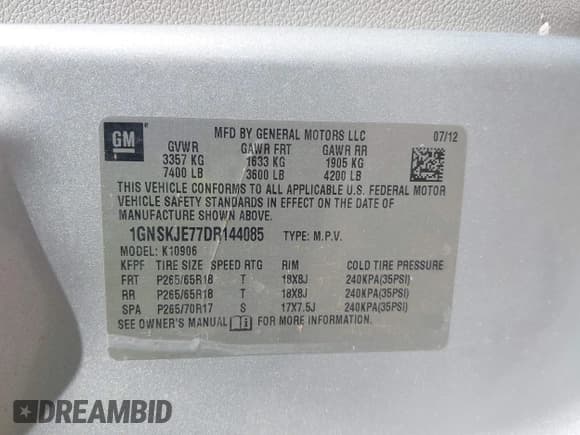 ✅ 2013 Chevrolet Suburban LT • VIN: 1GNSKJE77DR144085 • Lot: 43602777. Wystawiony na IAAI z przebiegiem 271 338 mil. Bezpłatny archiwum sprzedaży aukcyjnych z USA i szczegółowy raport historii pojazdu na DreamBid. Zdjęcie 9.