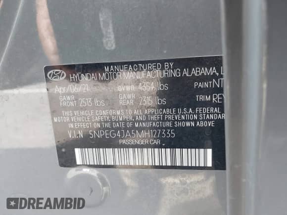 2021 Hyundai Sonata SE с VIN 5NPEG4JA5MH127335, выставлен на аукционе IAAI как лот 43302179 с пробегом 67 541 миль миль и . История ставок и продаж доступна на DreamBid. Изображение 9.