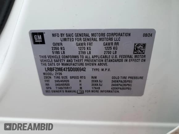 ✅ 2025 Buick Envision Avenir • VIN: LRBFZME47SD006942 • Lot: 64454535. Wystawiony na Copart z przebiegiem 1 424 mil. Bezpłatny archiwum sprzedaży aukcyjnych z USA i szczegółowy raport historii pojazdu na DreamBid. Zdjęcie 13.