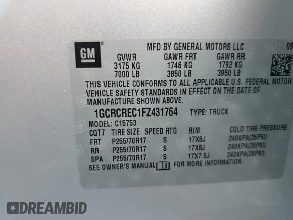 ✅ 2015 Chevrolet Silverado 1500 LT • VIN: 1GCRCREC1FZ431764 • Лот: 80342874. Опубликован ранее на Copart с пробегом 143 658 миль. Бесплатный доступ к архиву аукционных продаж из США и подробный отчёт об истории автомобиля на DreamBid. Изображение 13.