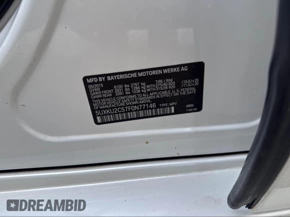 ✅ 2015 BMW X6 xDrive35i • VIN: 5UXKU2C57F0N77146 • Lot: 42583357. Wystawiony na IAAI z przebiegiem 142 721 mil. Bezpłatny archiwum sprzedaży aukcyjnych z USA i szczegółowy raport historii pojazdu na DreamBid. Zdjęcie 9.