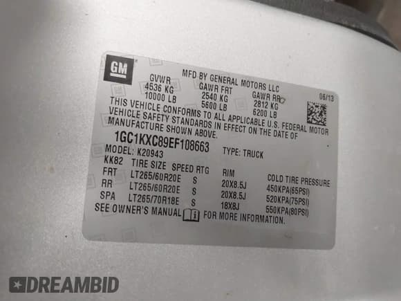 ✅ 2014 Chevrolet Silverado 2500HD LT • VIN: 1GC1KXC89EF108663 • Lot: 41857376. Listed on IAAI with Not provided. Free auction sales archive from the USA and detailed vehicle history report at DreamBid. Image 9.