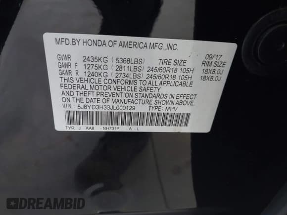 ✅ 2018 Acura MDX • VIN: 5J8YD3H33JL000129 • Лот: 43009438. Опубликован ранее на IAAI с пробегом 99 849 миль. Бесплатный доступ к архиву аукционных продаж из США и подробный отчёт об истории автомобиля на DreamBid. Изображение 9.