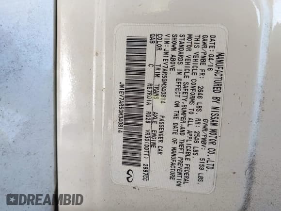 ✅ 2016 Infiniti Q50 Sport • VIN: JN1EV7AR5GM340814 • Лот: 42779775. Опубликован ранее на IAAI с пробегом 85 696 миль. Бесплатный доступ к архиву аукционных продаж из США и подробный отчёт об истории автомобиля на DreamBid. Изображение 9.