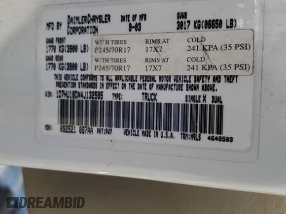 ✅ 2004 Dodge 1500 SLT • VIN: 1D7HU18DX4J132595 • Лот: 89145665. Опубликован ранее на Copart с пробегом 112 418 миль. Бесплатный доступ к архиву аукционных продаж из США и подробный отчёт об истории автомобиля на DreamBid. Изображение 12.