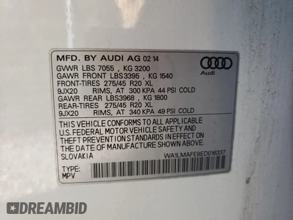 ✅ 2014 Audi Q7 Premium Plus • VIN: WA1LMAFE8ED016337 • Lot: 93116335. Listed on Copart with 209,287 mi. Free auction sales archive from the USA and detailed vehicle history report at DreamBid. Image 13.