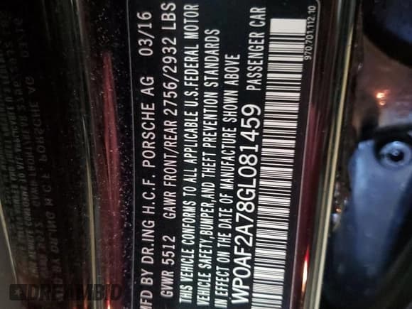 ✅ 2016 Porsche Panamera GTS • VIN: WP0AF2A78GL081459 • Lot: 50166995. Wystawiony na Copart z przebiegiem 60 082 mil. Bezpłatny archiwum sprzedaży aukcyjnych z USA i szczegółowy raport historii pojazdu na DreamBid. Zdjęcie 12.