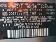 ✅ 2013 Hyundai Elantra GLS • VIN: KMHDH4AE1DU995863 • Lot: 83866015. Listed on Copart with 225,578 mi. Free auction sales archive from the USA and detailed vehicle history report at DreamBid. Image 13.