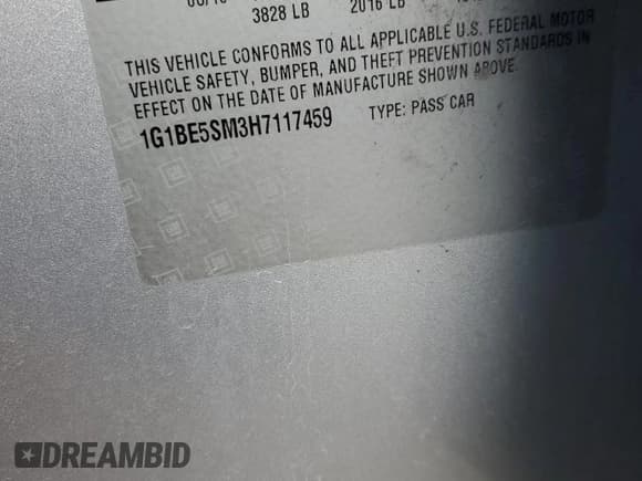 ✅ 2017 Chevrolet Cruze LT • VIN: 1G1BE5SM3H7117459 • Лот: 42636723. Опубликован ранее на Copart с пробегом 55 047 миль. Бесплатный доступ к архиву аукционных продаж из США и подробный отчёт об истории автомобиля на DreamBid. Изображение 13.