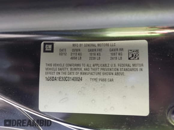 ✅ 2012 Cadillac CTS • VIN: 1G6DA1E30C0140824 • Лот: 42426732. Опубликован ранее на IAAI с пробегом 132 697 миль. Бесплатный доступ к архиву аукционных продаж из США и подробный отчёт об истории автомобиля на DreamBid. Изображение 9.