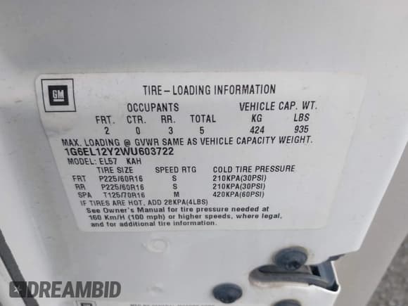 ✅ 1998 Cadillac Eldorado • VIN: 1G6EL12Y2WU603722 • Лот: 41879733. Опубликован ранее на IAAI с пробегом 81 780 миль. Бесплатный доступ к архиву аукционных продаж из США и подробный отчёт об истории автомобиля на DreamBid. Изображение 9.