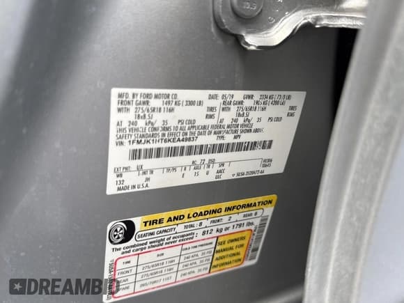 ✅ 2019 Ford Expedition Max XLT • VIN: 1FMJK1HT6KEA49837 • Лот: 84452335. Опубликован ранее на Copart с пробегом 108 346 миль. Бесплатный доступ к архиву аукционных продаж из США и подробный отчёт об истории автомобиля на DreamBid. Изображение 10.