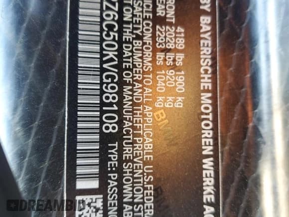 ✅ 2019 BMW i8 • VIN: WBY2Z6C50KVG98108 • Лот: 78229043. Опубликован ранее на Copart с пробегом 31 133 миль. Бесплатный доступ к архиву аукционных продаж из США и подробный отчёт об истории автомобиля на DreamBid. Изображение 15.