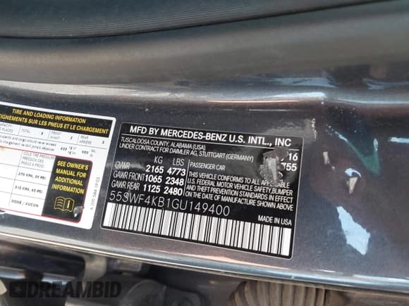 ✅ 2016 Mercedes-Benz C 300 Luxury • VIN: 55SWF4KB1GU149400 • Lot: 42597330. Listed on IAAI with 101,609 mi. Free auction sales archive from the USA and detailed vehicle history report at DreamBid. Image 9.