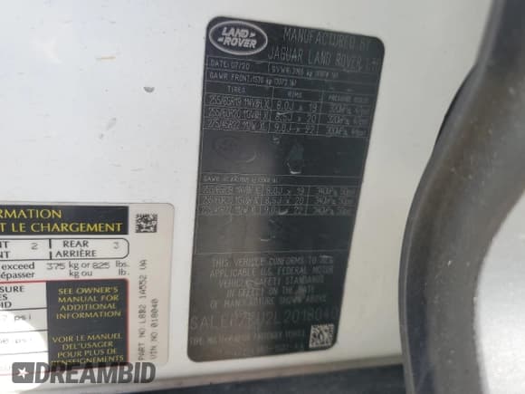 ✅ 2020 Land Rover Defender SE • VIN: SALEP7EU2L2018040 • Lot: 72425594. Wystawiony na Copart z przebiegiem 85 505 mil. Bezpłatny archiwum sprzedaży aukcyjnych z USA i szczegółowy raport historii pojazdu na DreamBid. Zdjęcie 15.