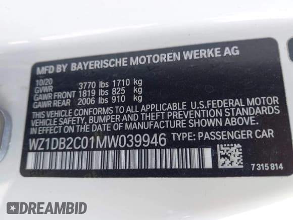 ✅ 2021 Toyota Supra 2.0 • VIN: WZ1DB2C01MW039946 • Lot: 42519516. Wystawiony na IAAI z przebiegiem 21 073 mil. Bezpłatny archiwum sprzedaży aukcyjnych z USA i szczegółowy raport historii pojazdu na DreamBid. Zdjęcie 9.