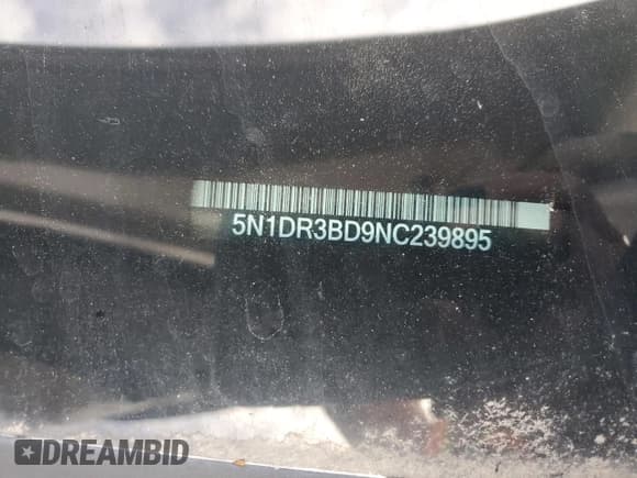 ✅ 2022 Nissan Pathfinder SV • VIN: 5N1DR3BD9NC239895 • Lot: 87299145. Listed on Copart with 32,228 mi. Free auction sales archive from the USA and detailed vehicle history report at DreamBid. Image 13.