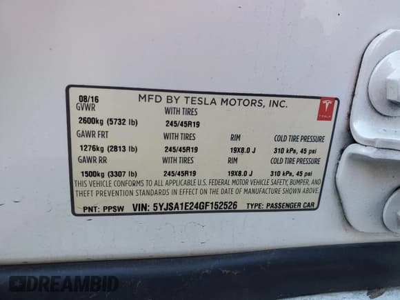 ✅ 2016 Tesla Model S 90D • VIN: 5YJSA1E24GF152526 • Lot: 91242475. Wystawiony na Copart z przebiegiem 89 836 mil. Bezpłatny archiwum sprzedaży aukcyjnych z USA i szczegółowy raport historii pojazdu na DreamBid. Zdjęcie 13.