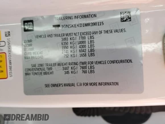 ✅ 2021 Chevrolet Suburban RST • VIN: 1GNSKEKD1MR390115 • Lot: 73106224. Wystawiony na Copart z przebiegiem 51 308 mil. Bezpłatny archiwum sprzedaży aukcyjnych z USA i szczegółowy raport historii pojazdu na DreamBid. Zdjęcie 13.