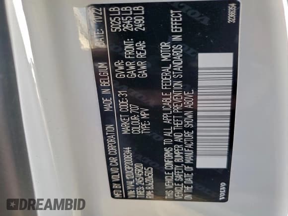 ✅ 2023 Volvo XC40 Ultimate Dark Theme • VIN: YV4L12UX3P2008344 • Лот: 94685395. Опубликован ранее на Copart с пробегом Не указан. Бесплатный доступ к архиву аукционных продаж из США и подробный отчёт об истории автомобиля на DreamBid. Изображение 12.