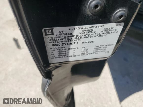 ✅ 2004 Chevrolet Suburban LT • VIN: 1GNEC16ZX4J237711 • Лот: 48669395. Опубликован ранее на Copart с пробегом 256 433 миль. Бесплатный доступ к архиву аукционных продаж из США и подробный отчёт об истории автомобиля на DreamBid. Изображение 13.