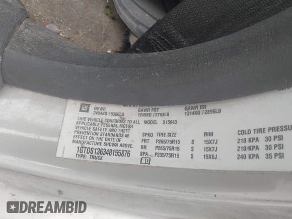 ✅ 2004 GMC Canyon 1SE SLE Z71 • VIN: 1GTDS136348155876 • Lot: 42420547. Wystawiony na IAAI z przebiegiem 134 478 mil. Bezpłatny archiwum sprzedaży aukcyjnych z USA i szczegółowy raport historii pojazdu na DreamBid. Zdjęcie 9.