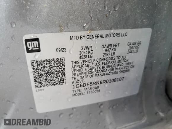 ✅ 2024 Cadillac CT4 Premium Luxury • VIN: 1G6DF5RK6R0108107 • Lot: 90243485. Wystawiony na Copart z przebiegiem 59 629 mil. Bezpłatny archiwum sprzedaży aukcyjnych z USA i szczegółowy raport historii pojazdu na DreamBid. Zdjęcie 13.