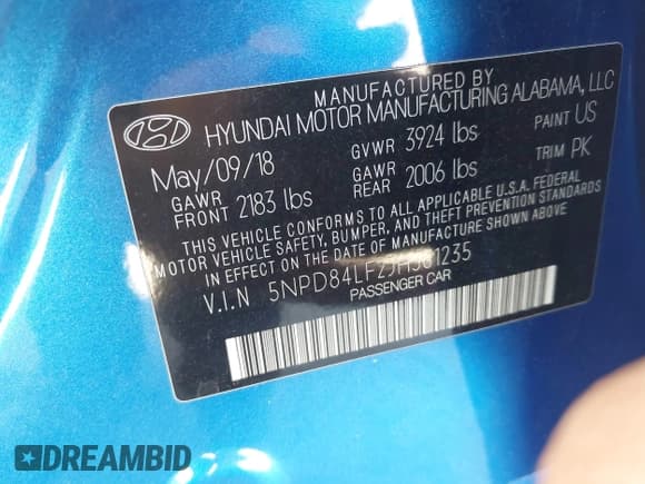 ✅ 2018 Hyundai Elantra Limited • VIN: 5NPD84LF2JH361235 • Лот: 43517287. Опубликован ранее на IAAI с пробегом 83 276 миль. Бесплатный доступ к архиву аукционных продаж из США и подробный отчёт об истории автомобиля на DreamBid. Изображение 9.